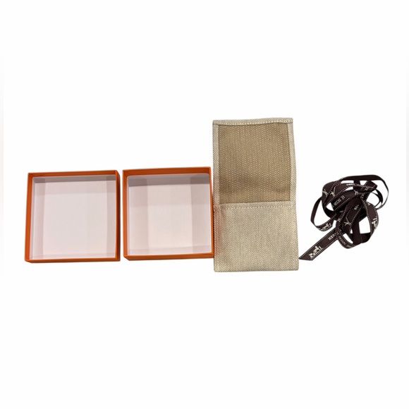 Hermes Orange Gift Box Set with Ribbon and Dust Pouch - Picture 5 of 5